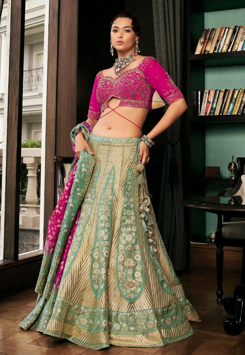 Sea Green Silk Wedding Lehenga Choli 302594