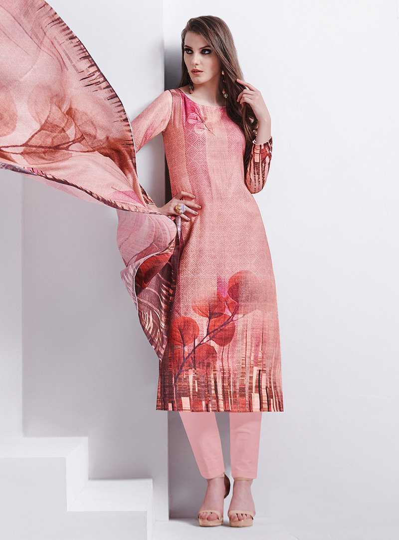 Pink Viscose Pakistani Style Suit 149032