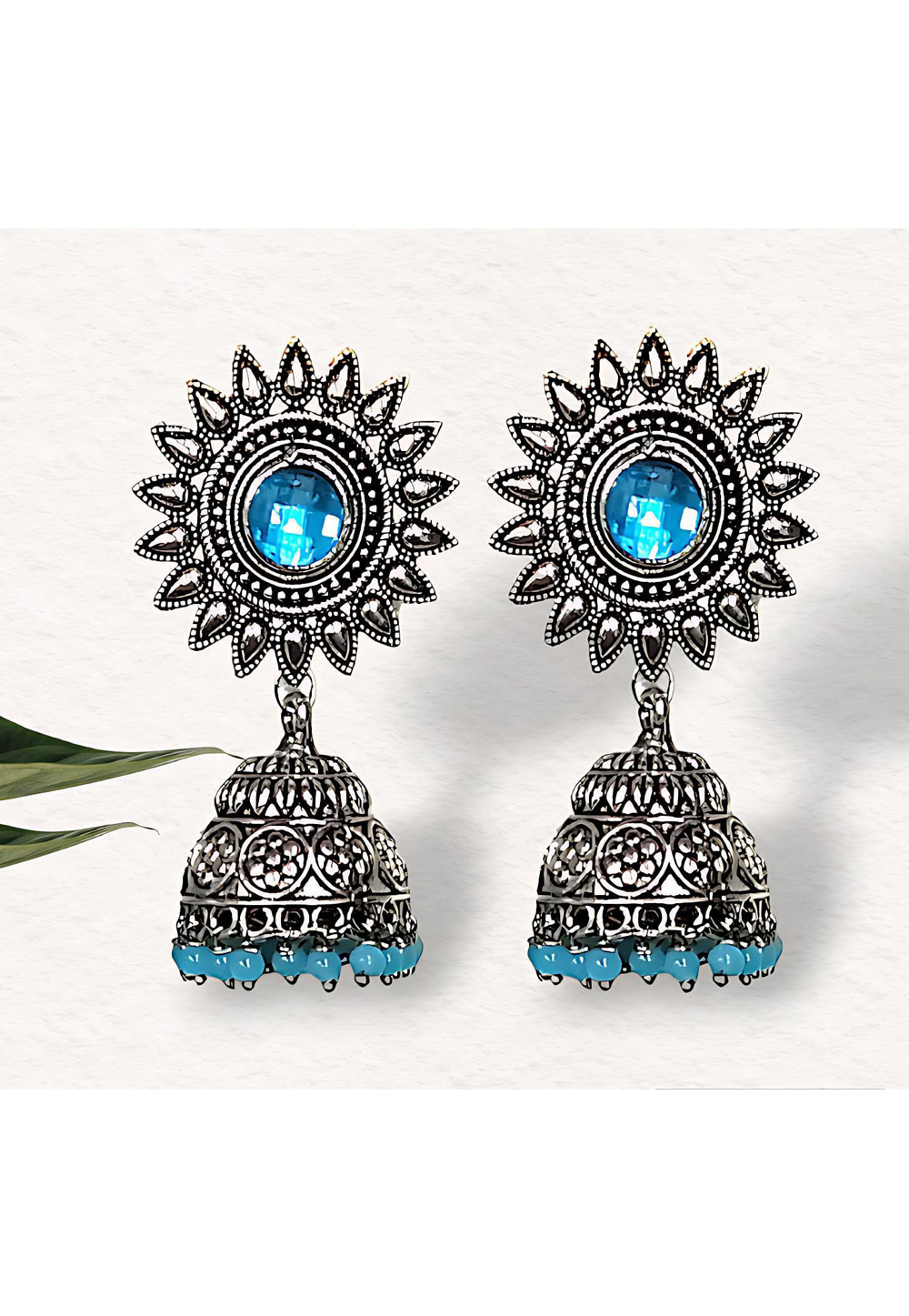 Sky Blue Alloy Earrings 286193