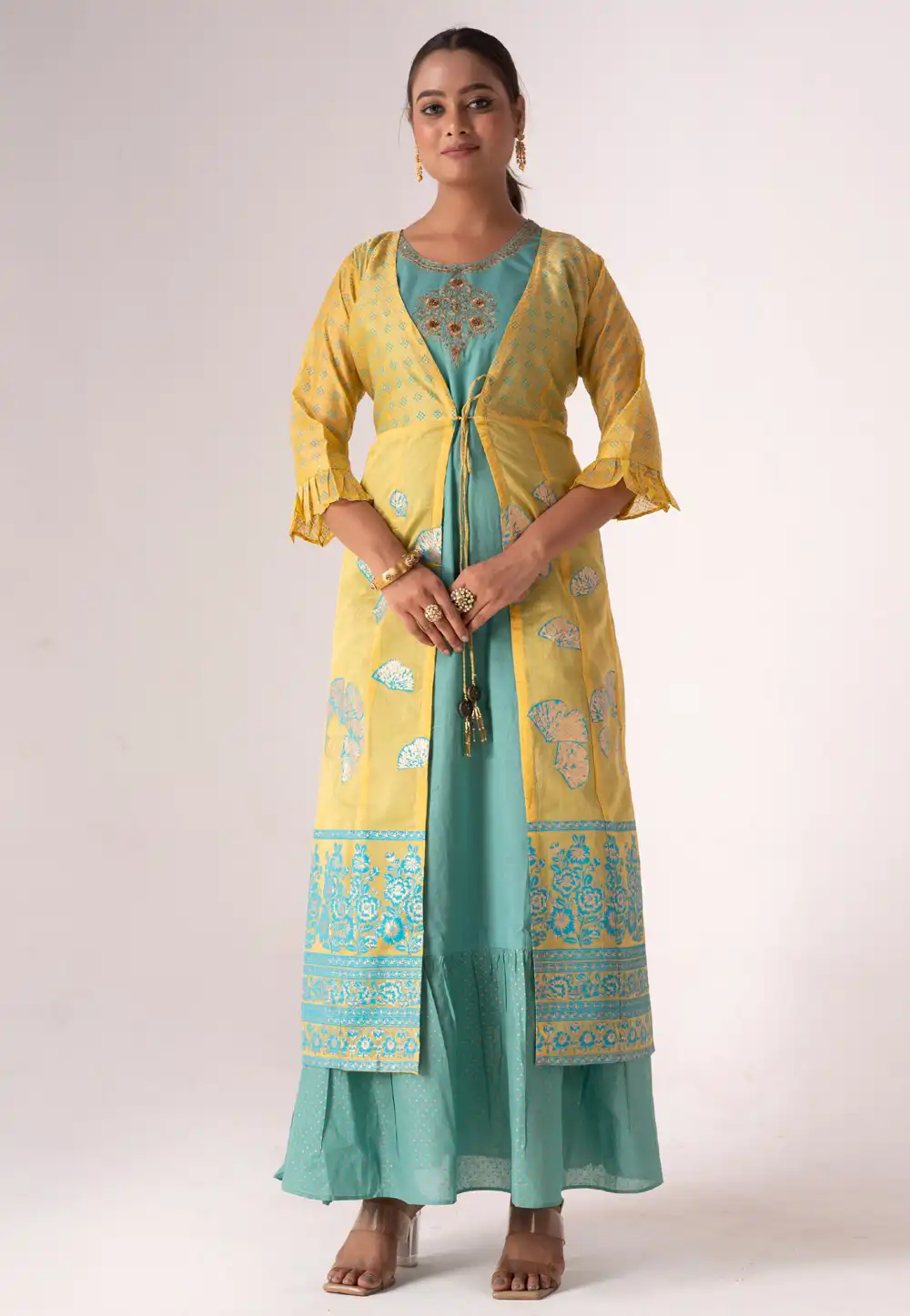 Sky Blue Art Silk Jacket Style Suit 290396