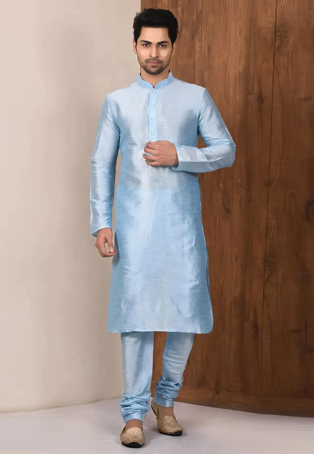 Sky Blue Art Silk Kurta Pajama 300691