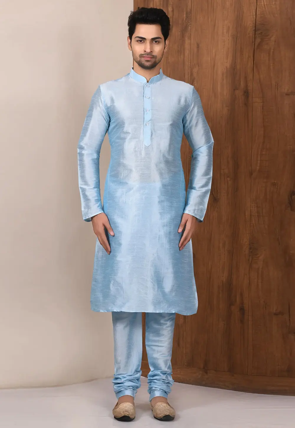 Sky Blue Art Silk Kurta Pajama 300772