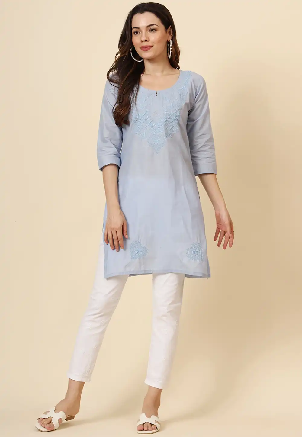 Sky Blue Cotton Tunic 294225