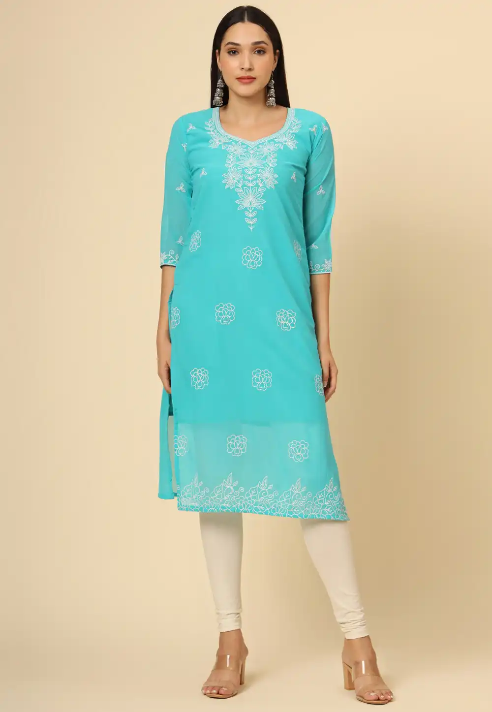 Sky Blue Georgette Tunic 291542