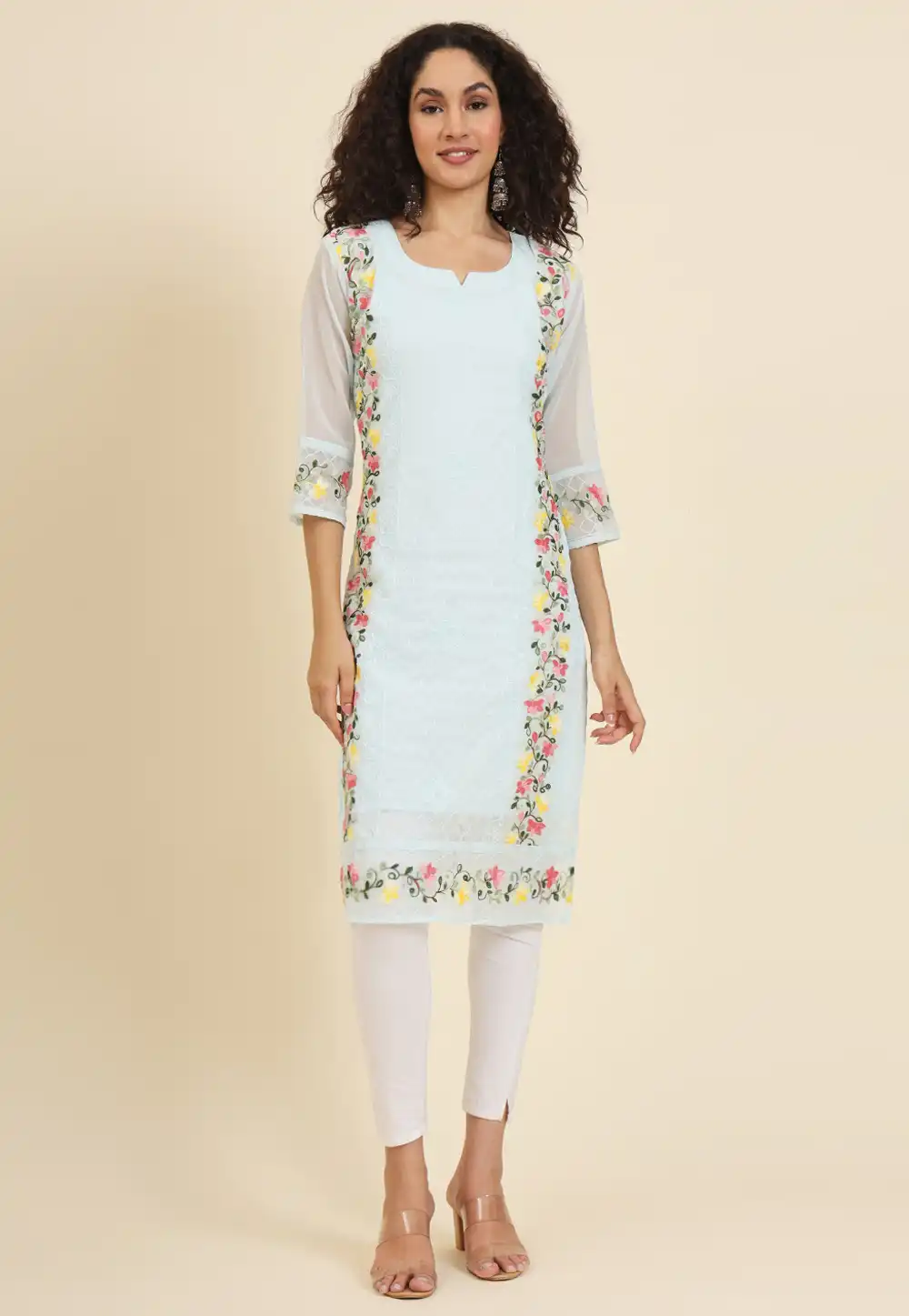 Sky Blue Georgette Tunic 293015