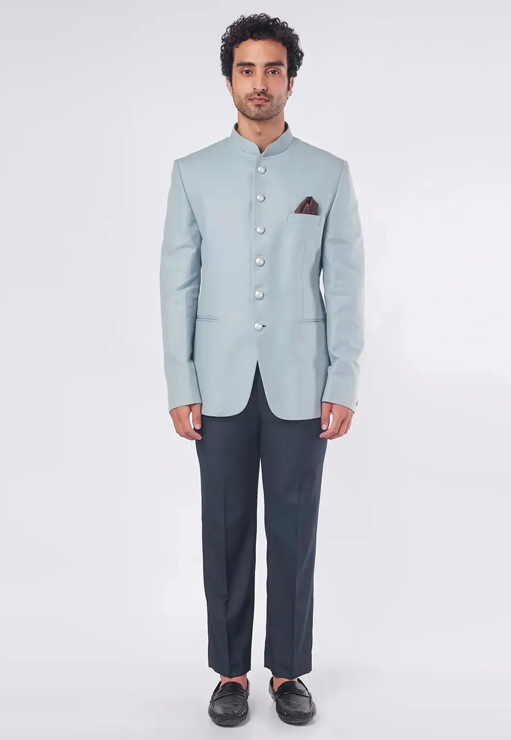 Sky Blue Rayon Jodhpuri Suit 300052