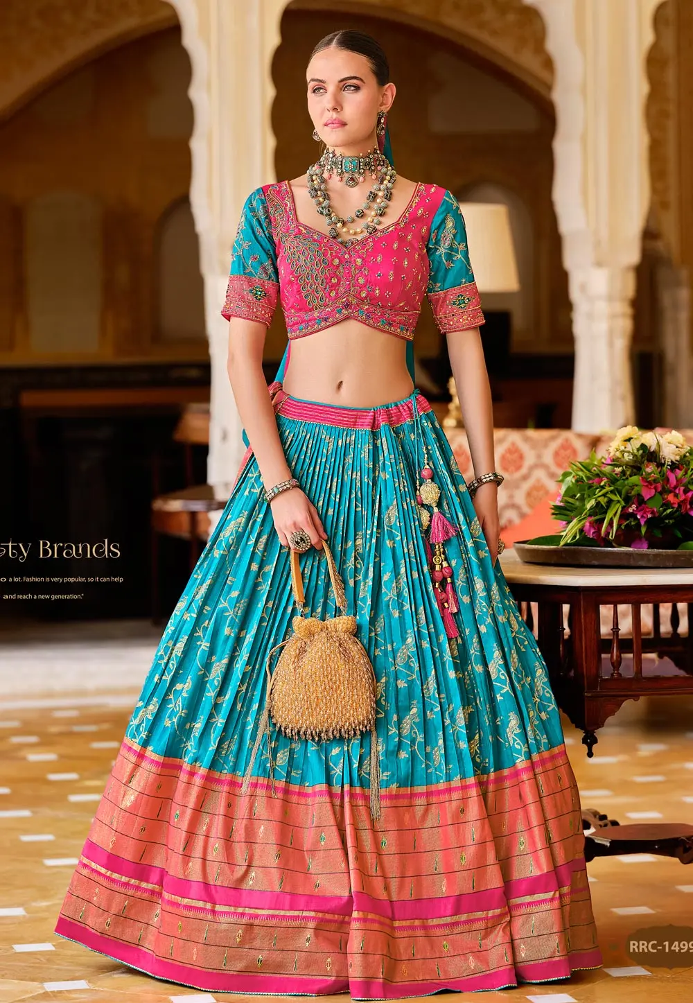 Sky Blue Silk Lehenga Choli 302584