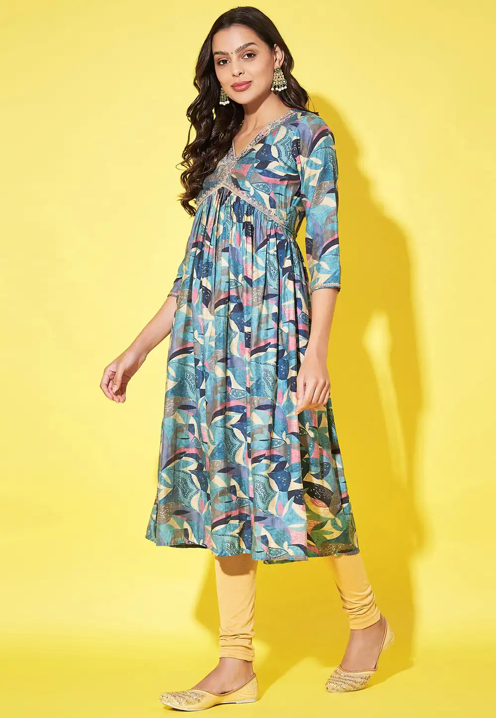 Sky Blue Silk Printed Tunic 290350