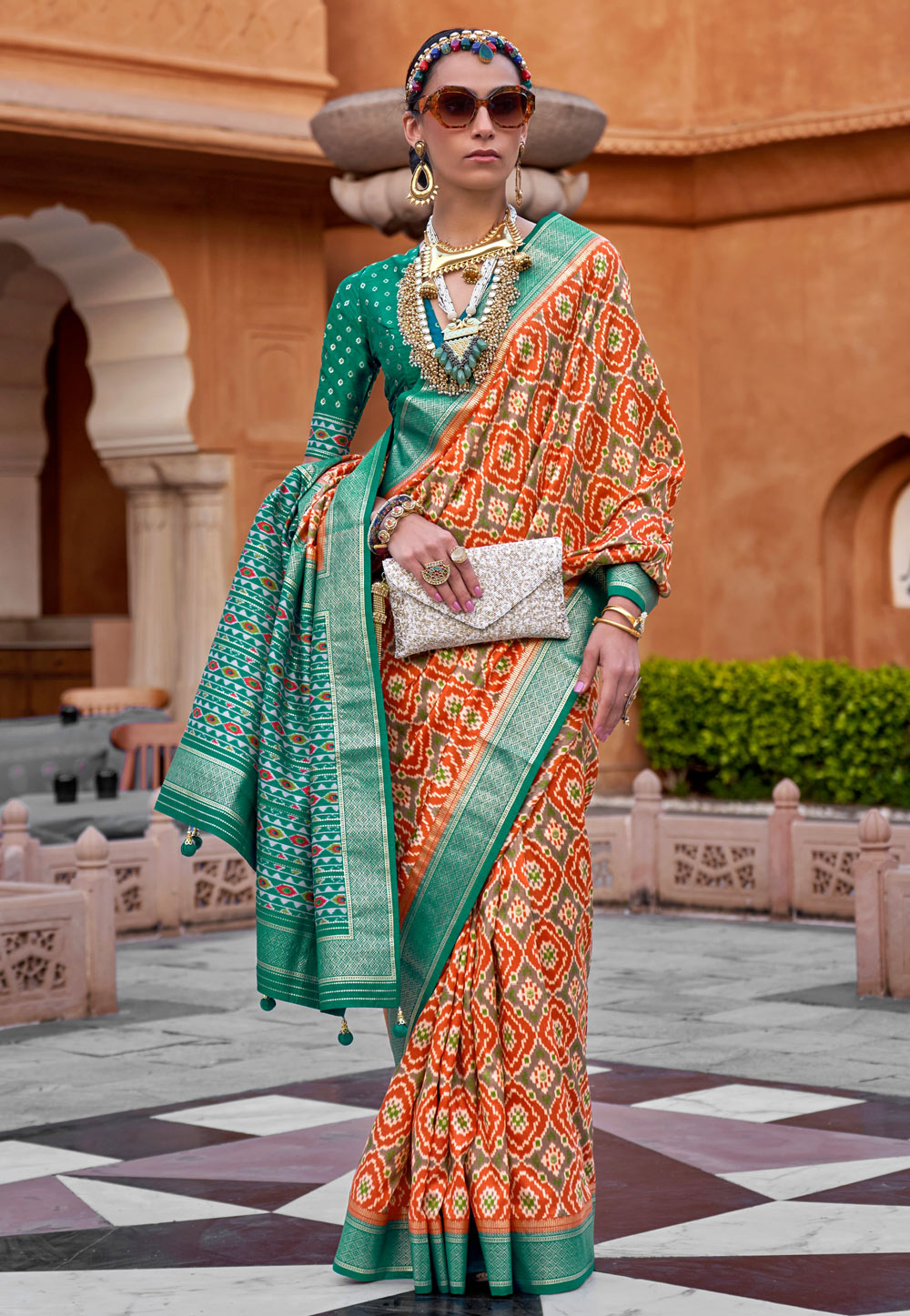 Orange Soft Silk Saree With Blouse 260090