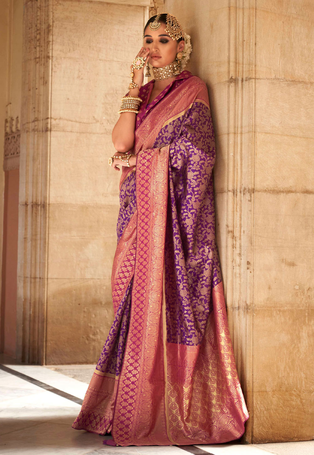 Purple Silk Saree With Blouse 274881