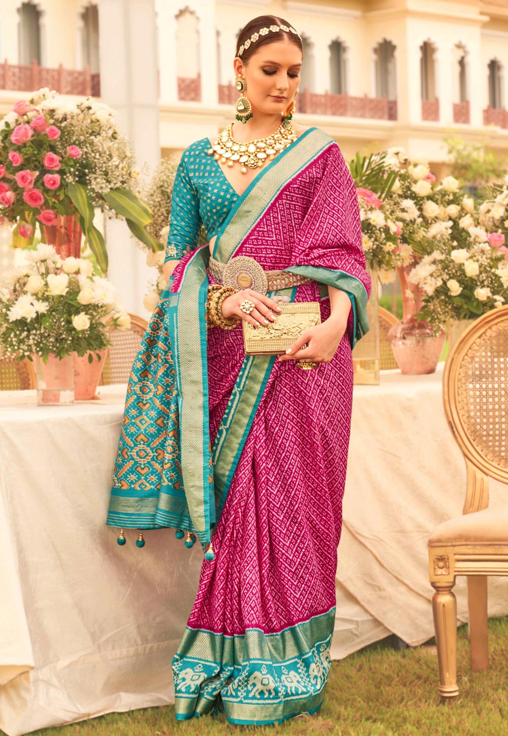Magenta Silk Saree With Blouse 274903