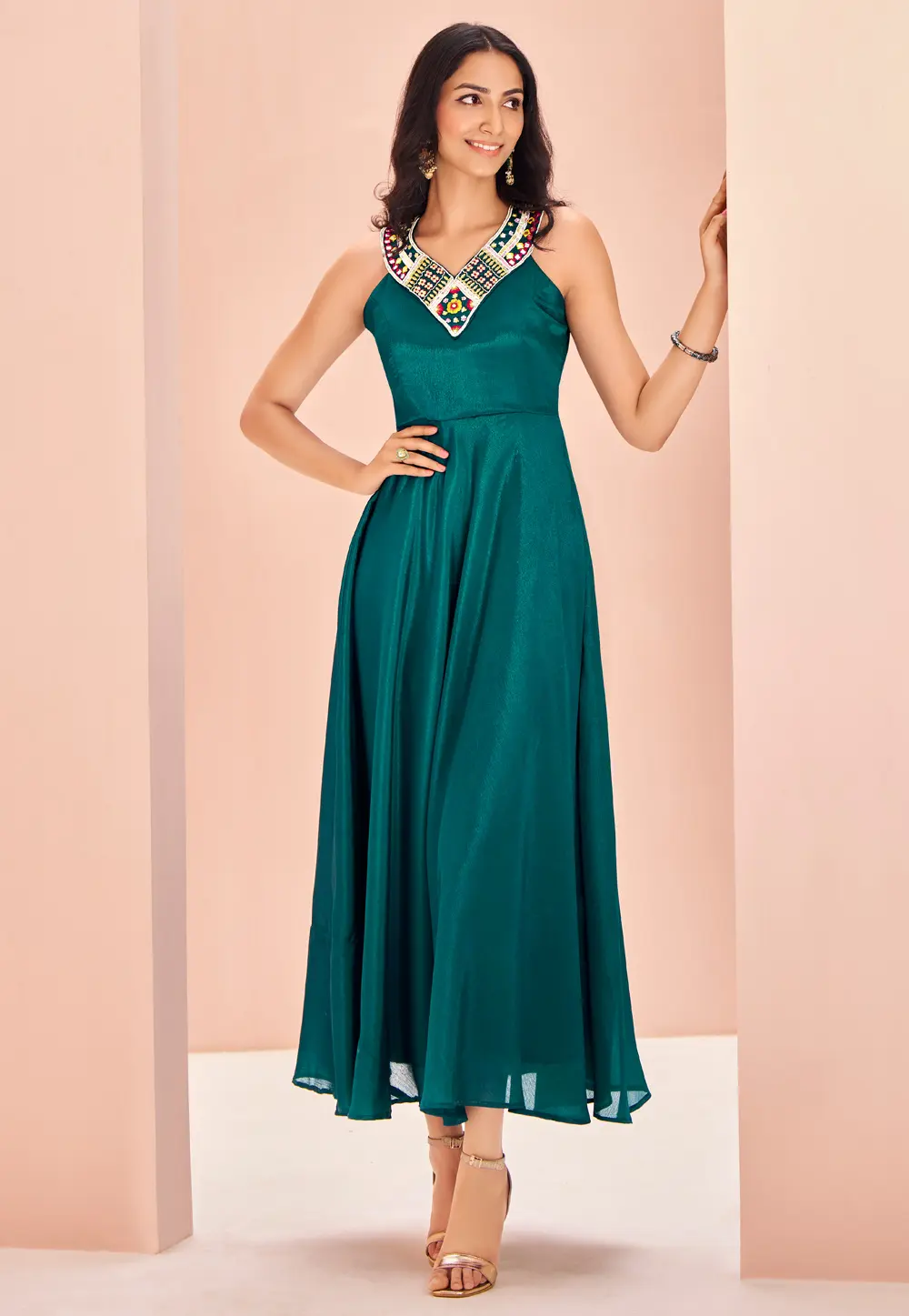 Teal Chinon Gown 298452