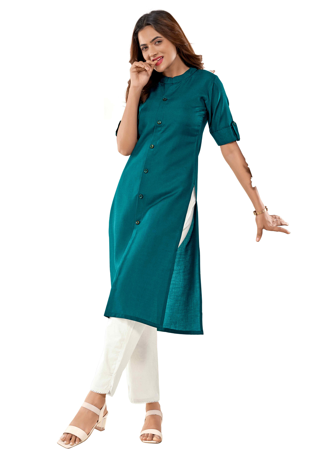 Teal Cotton Tunic 286897