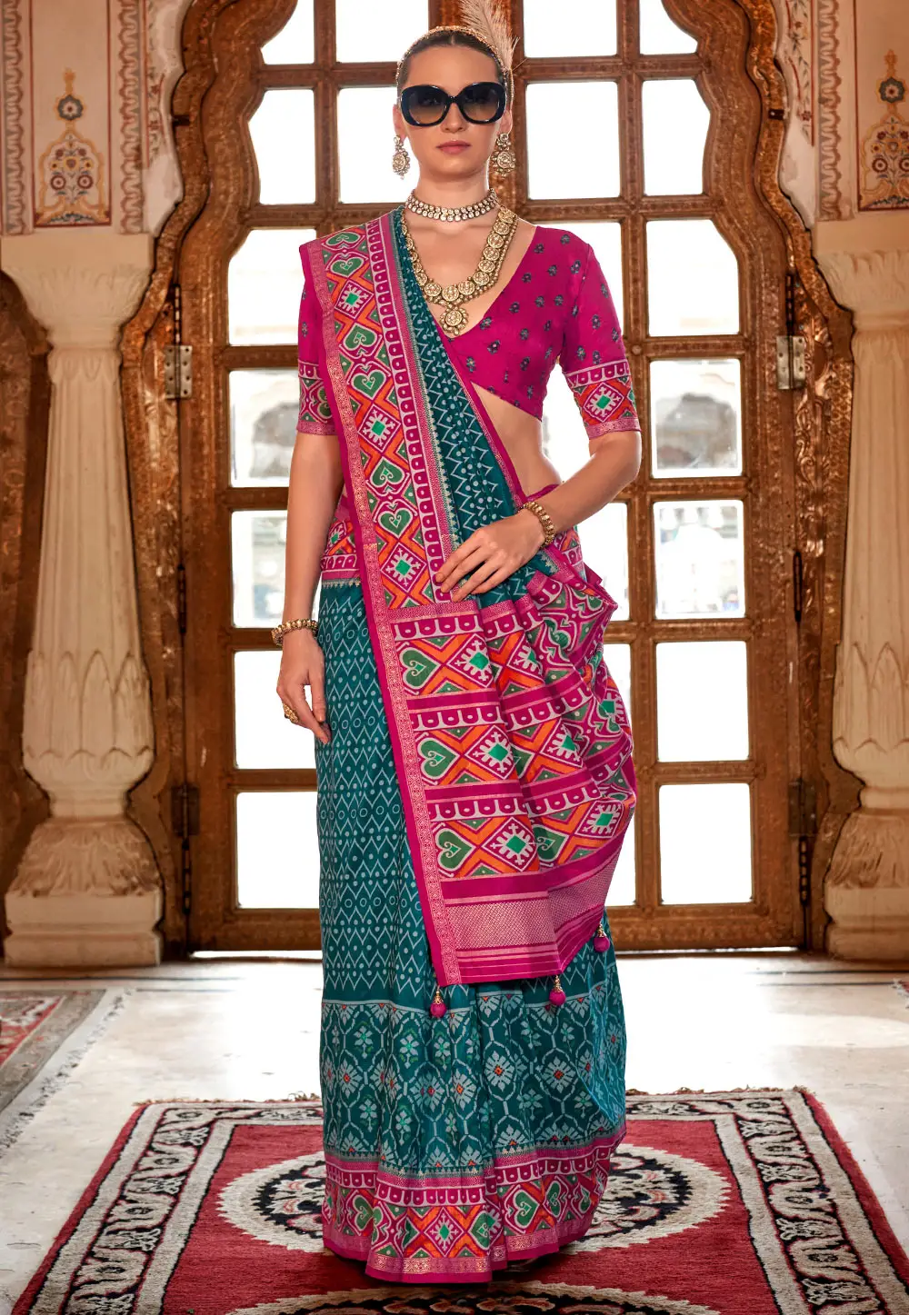 Teal Silk Saree With Blouse 295756