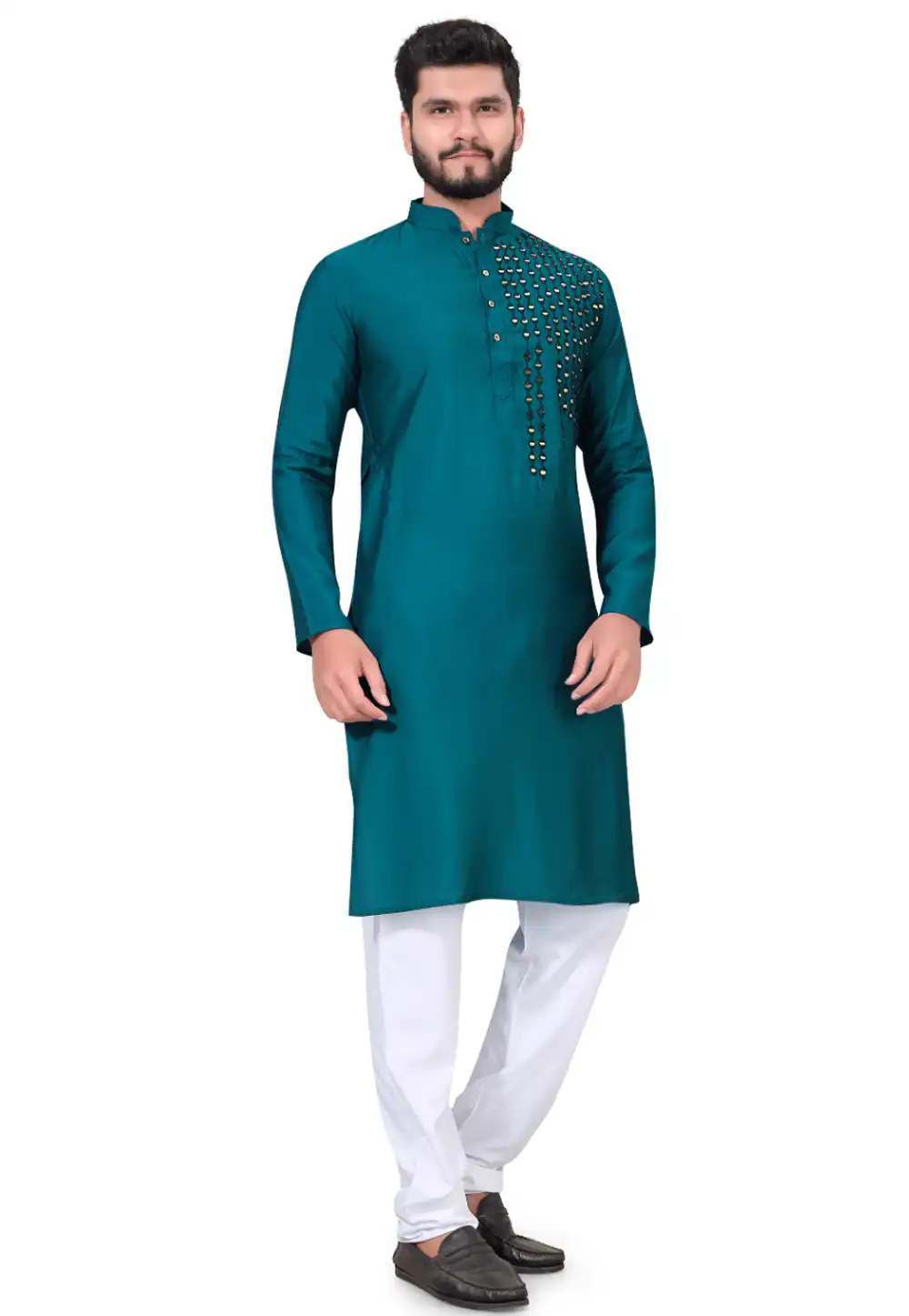 Teal Viscose Kurta Pajama 290117