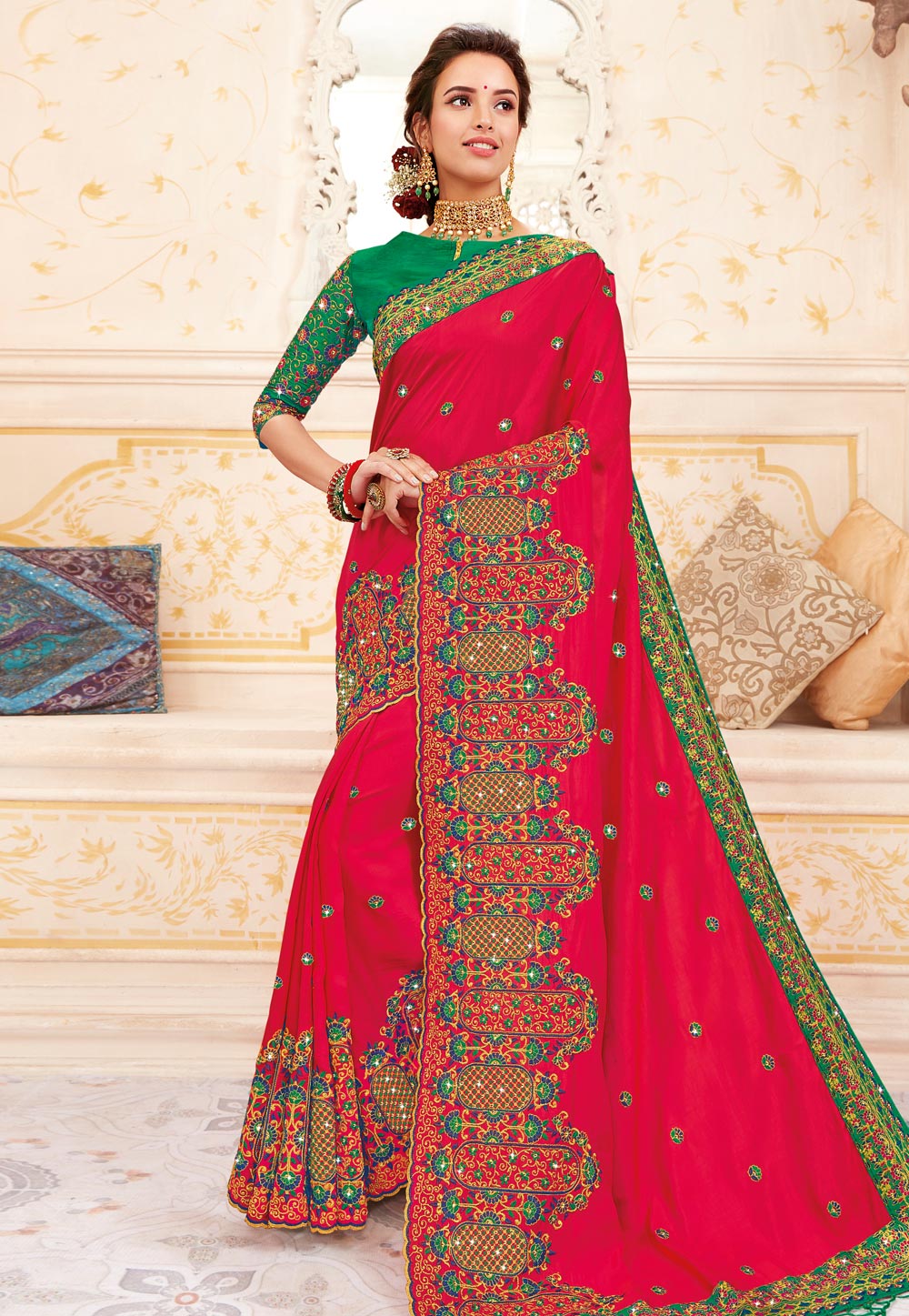 Magenta Silk Saree With Blouse 205835
