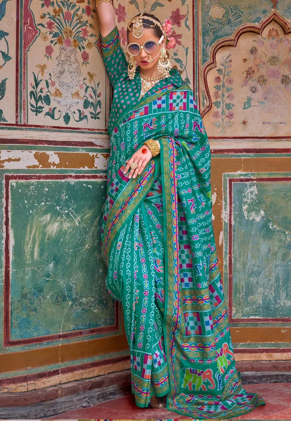 Turquoise Silk Saree With Blouse 299063