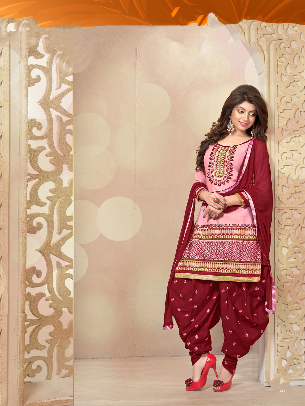 Pink Cambric Cotton Punjabi Suit 47278
