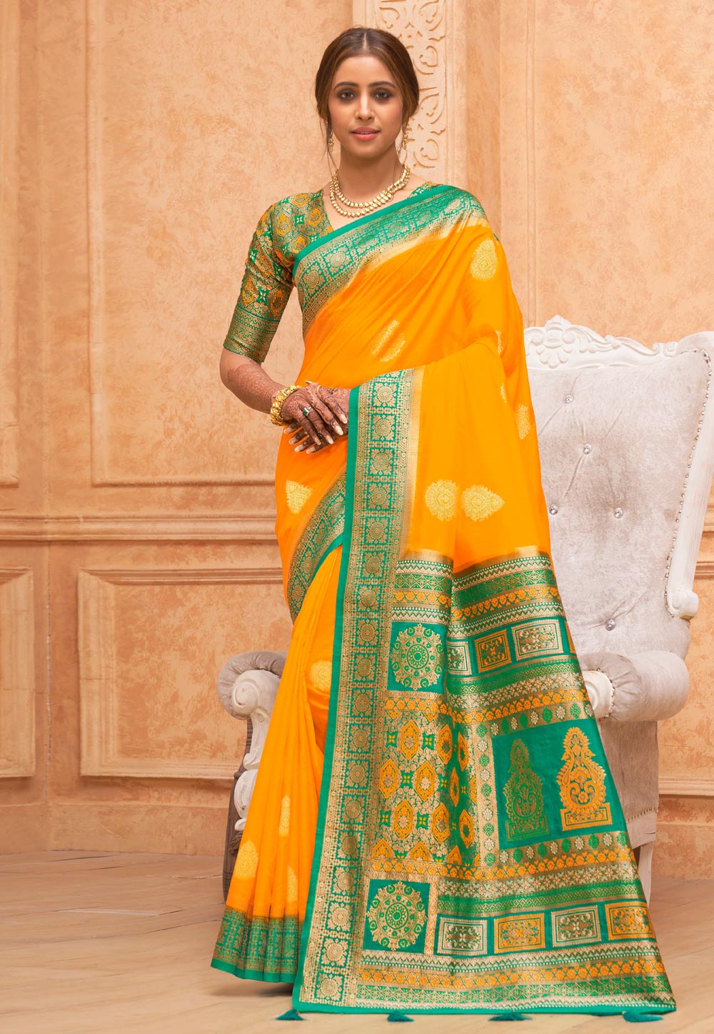Yellow Silk Saree With Blouse 246069