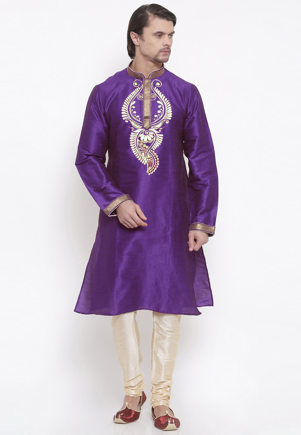 Violet Dupion Silk Kurta Pajama 305153