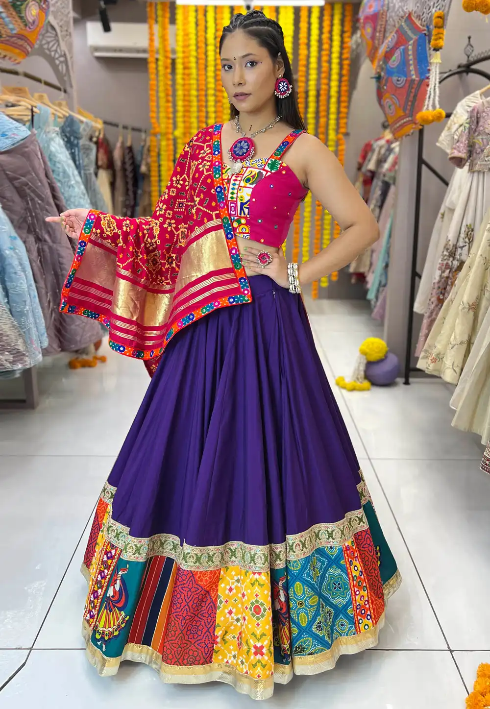 Violet Silk Navratri Chaniya Choli 293133