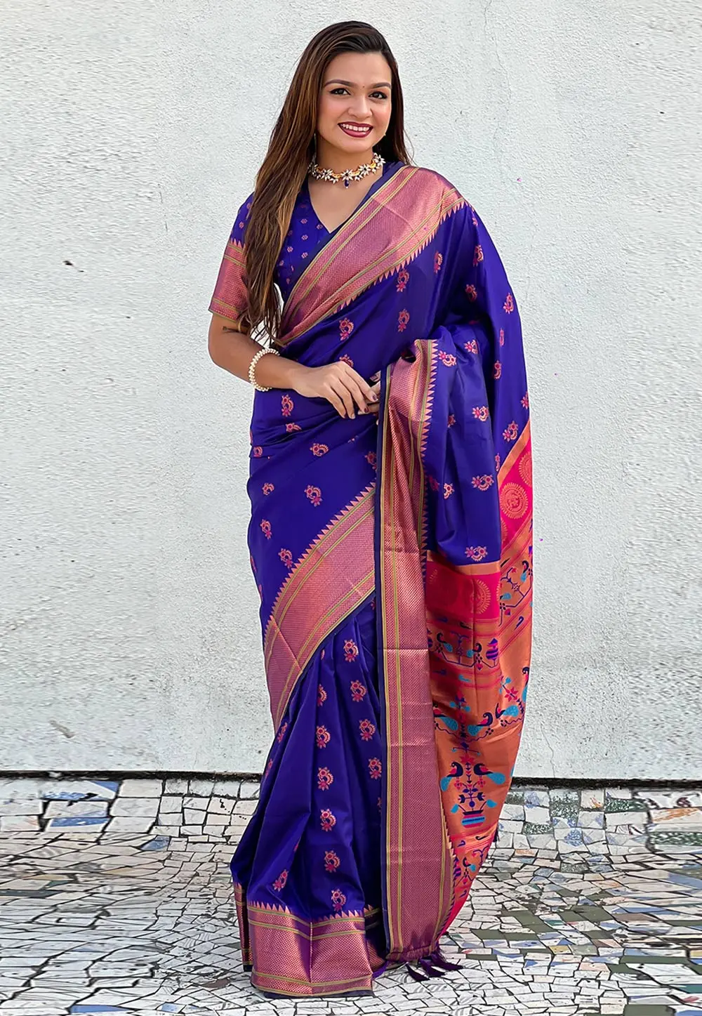 Violet Silk Paithani Saree 298814