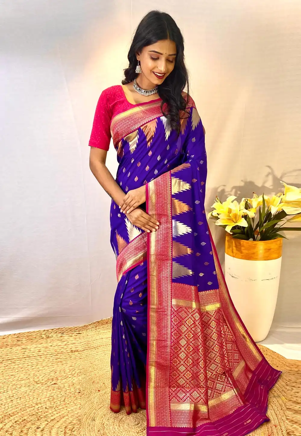 Violet Silk Saree With Blouse 295042