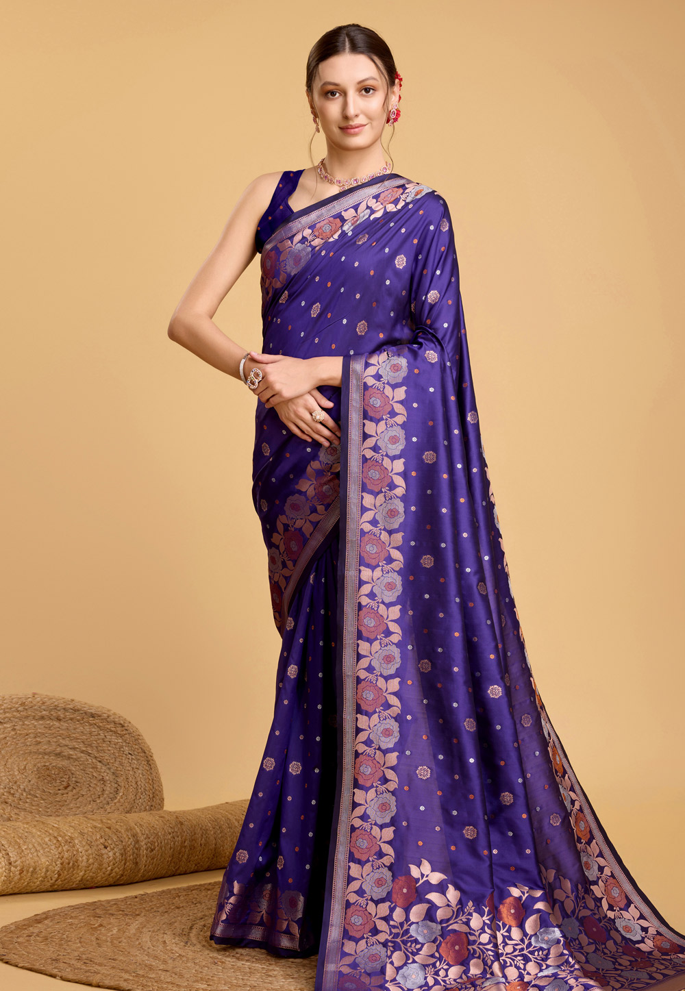 Violet Silk Saree With Blouse 284071