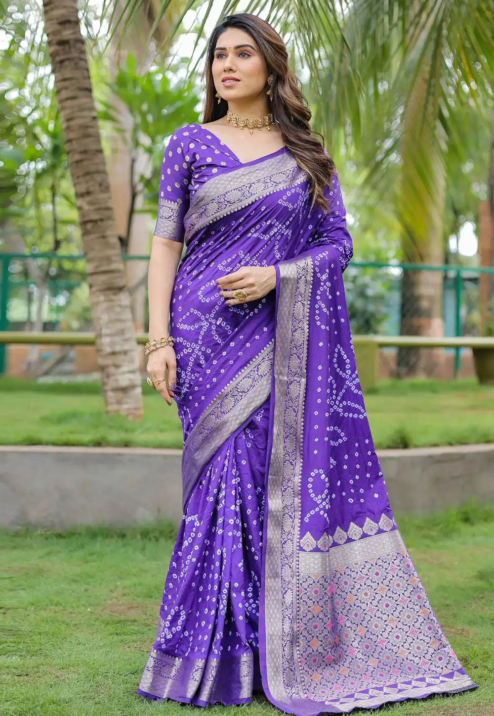 Violet Silk Saree With Blouse 289702