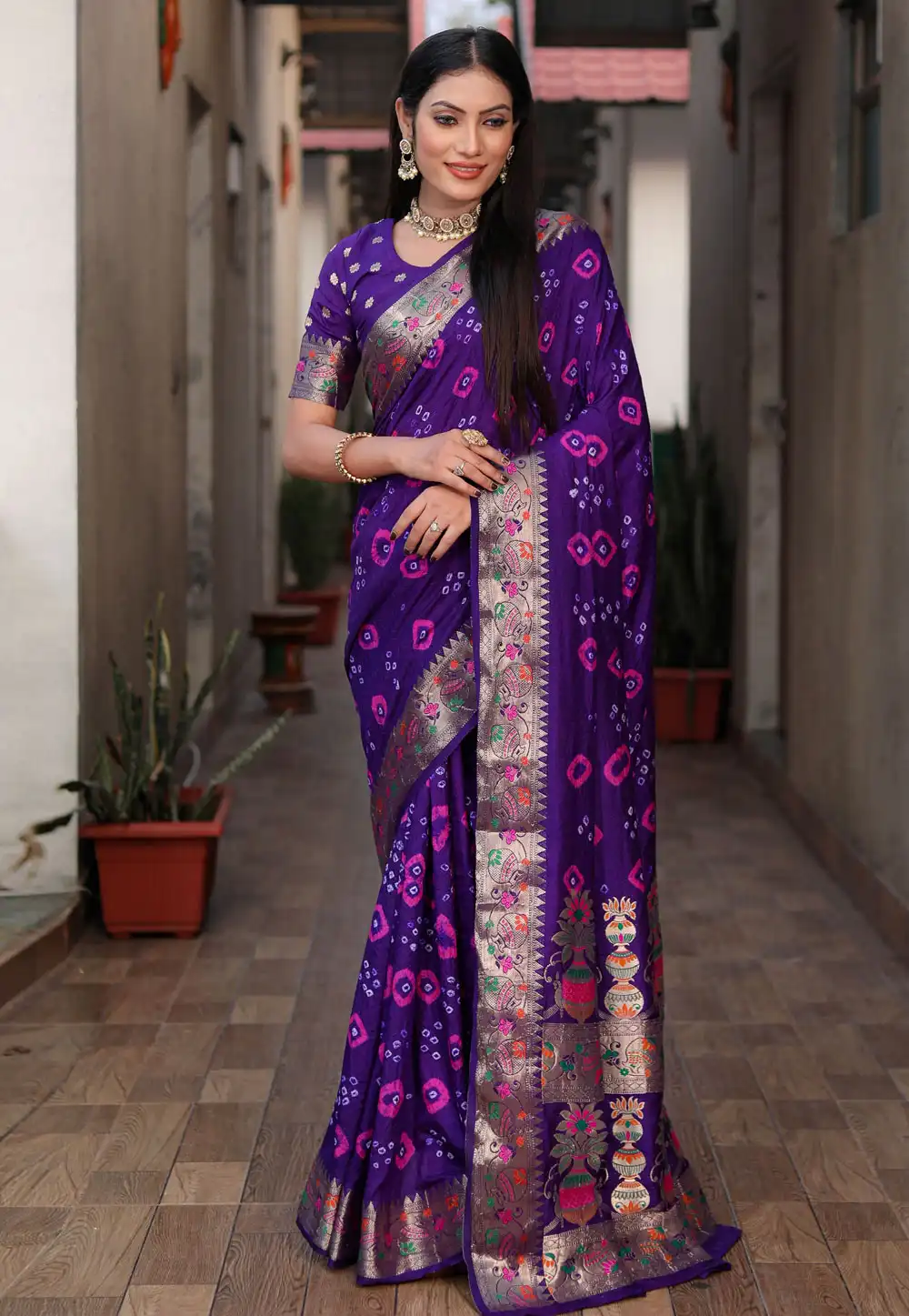 Violet Silk Saree With Blouse 290625