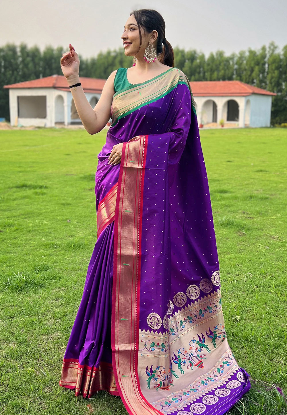 Violet Silk Saree With Blouse 287345