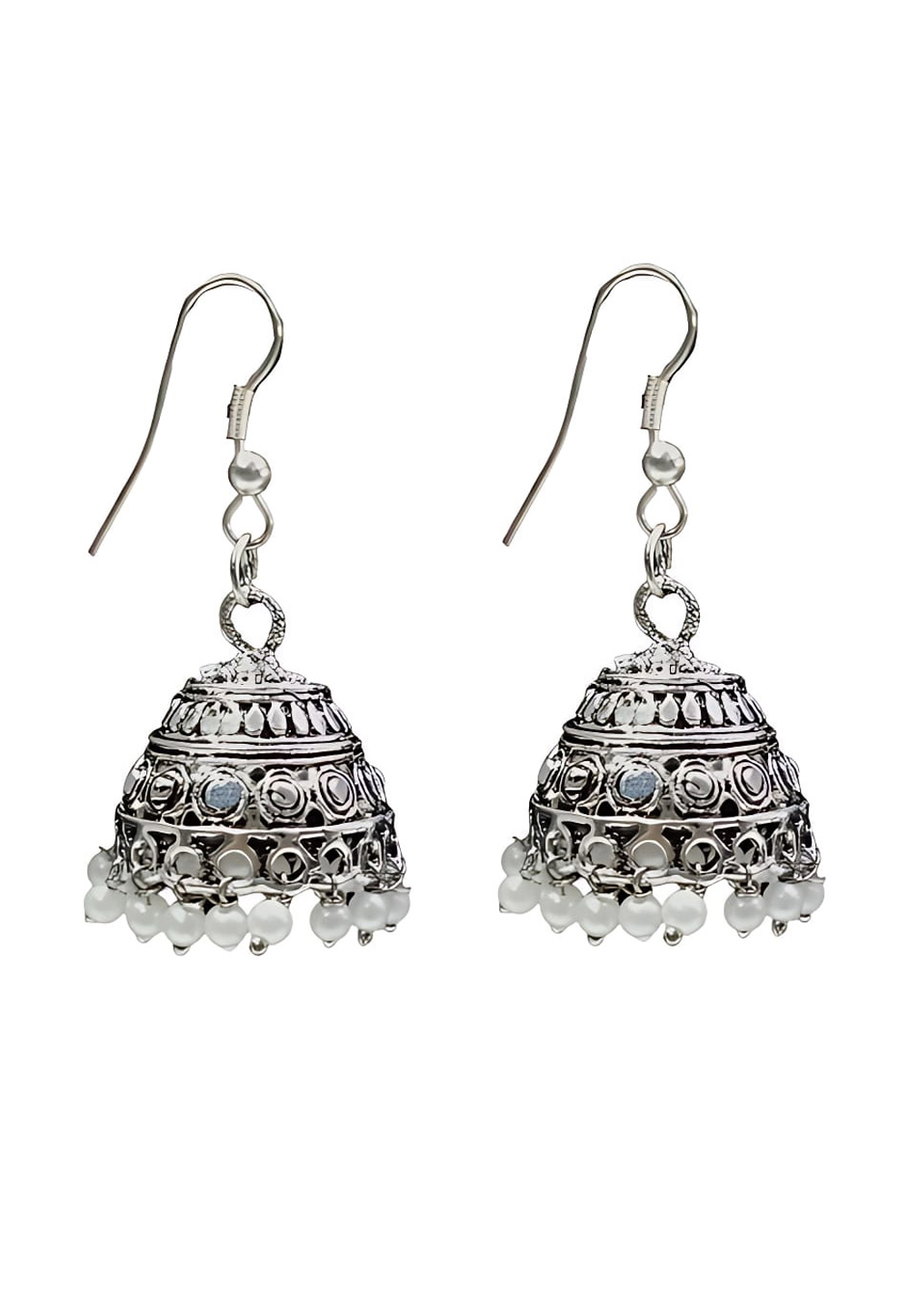 White Alloy Earrings 286203