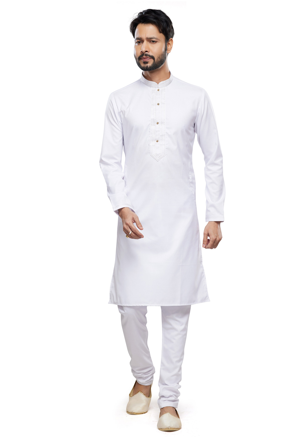 White Art Silk Kurta Pajama 280930