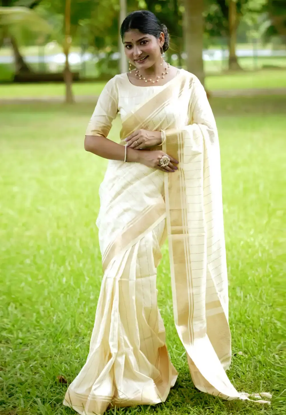 Off White Banarasi Silk Saree 294775