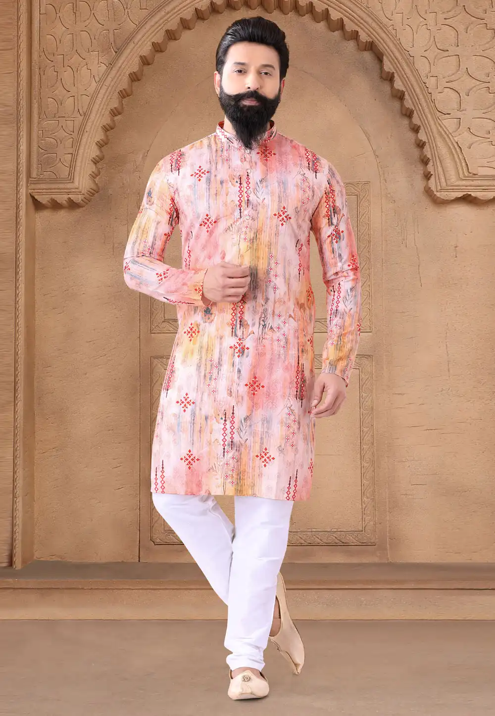 White Cotton Kurta Pajama 287948