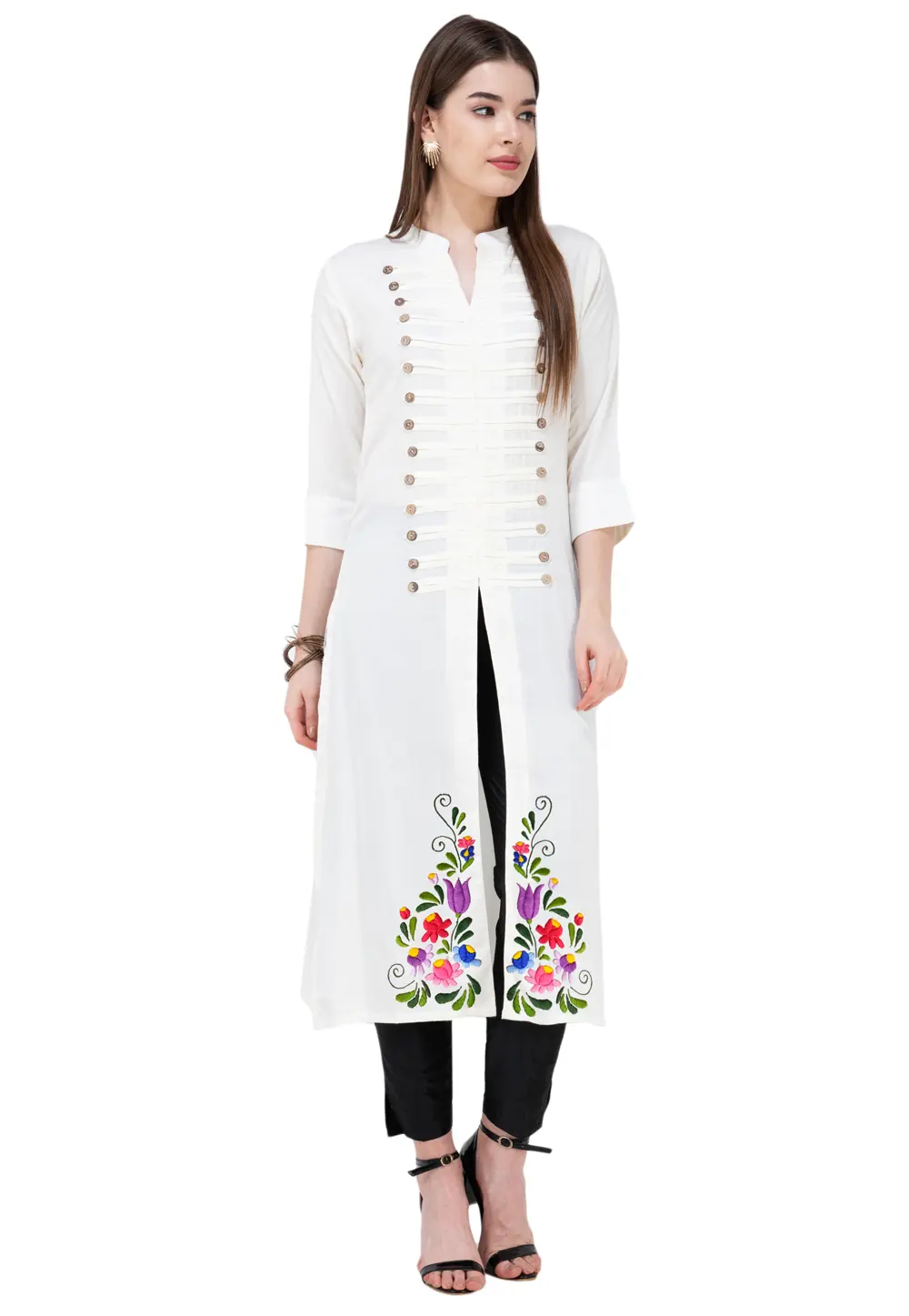 White Cotton Kurta Set With Pent 300080