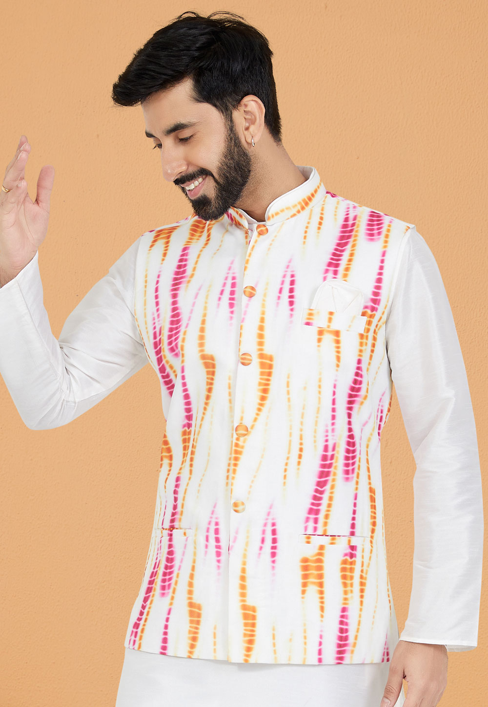 White Cotton Nehru Jacket 286782