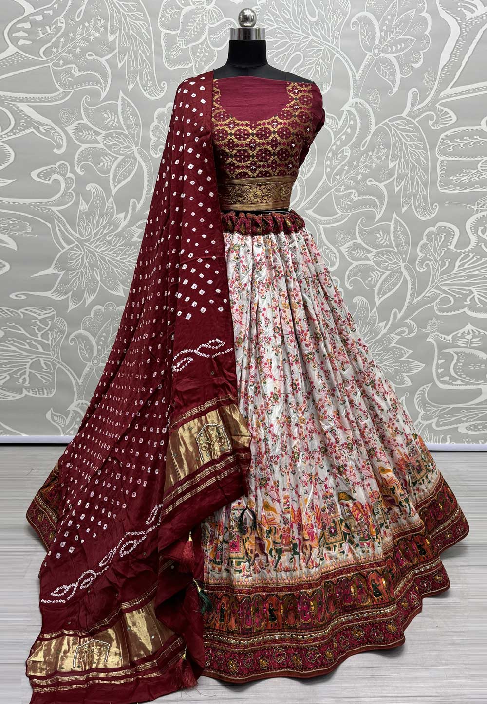 White Cotton Wedding Lehenga Choli 287239