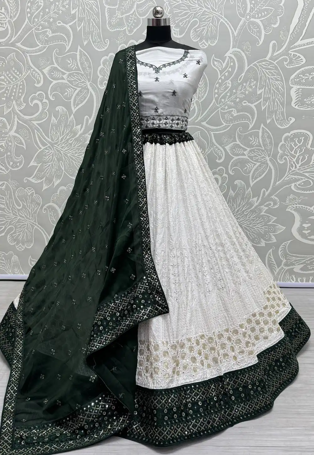 White Georgette Wedding Lehenga Choli 287983