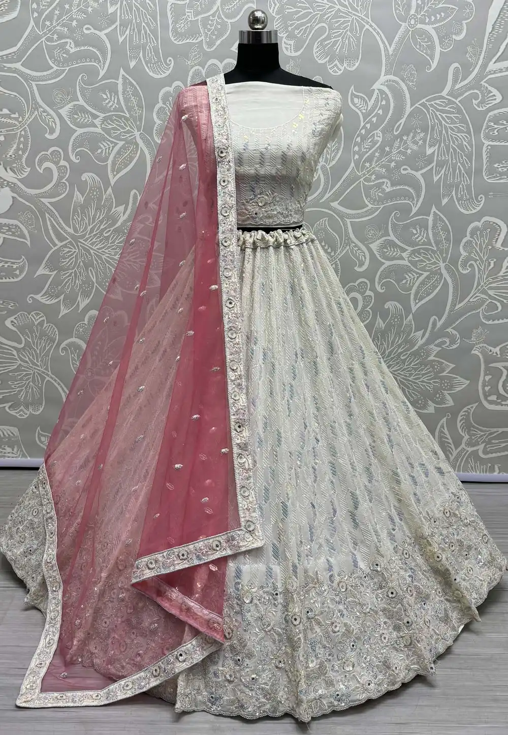 White Georgette Wedding Lehenga Choli 287990