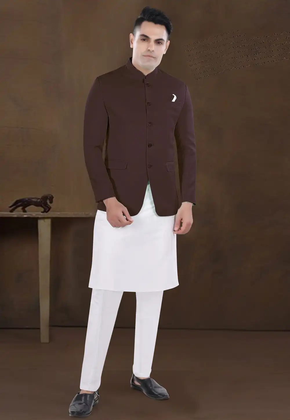 White Silk Kurta Pajama With Jacket 291750