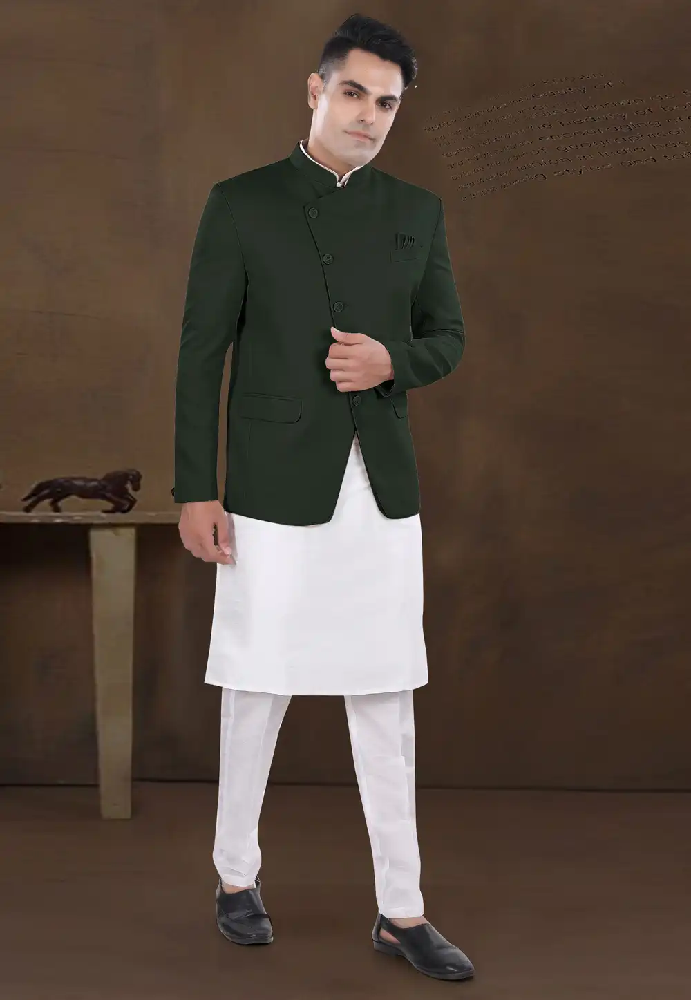 White Silk Kurta Pajama With Jacket 291753