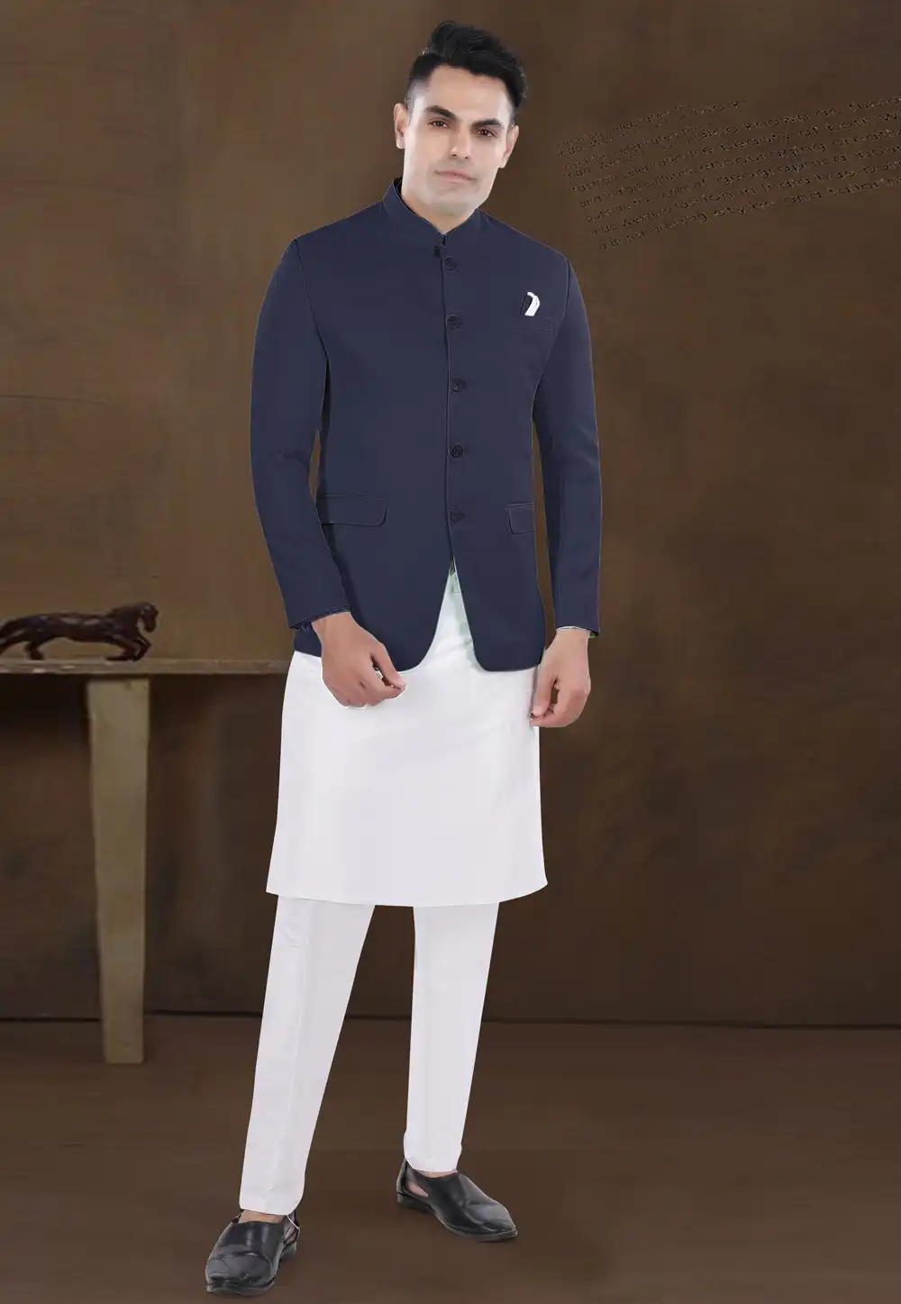 White Silk Kurta Pajama With Jacket 291760