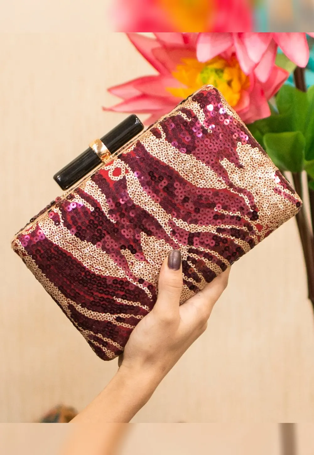 Wine Art Silk Clutch 300975