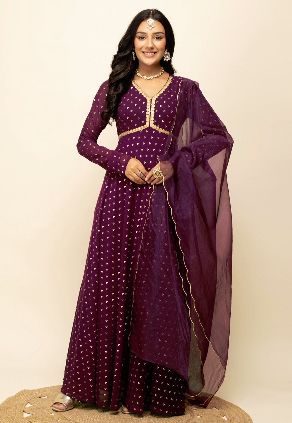 Purple Georgette Gown 279352