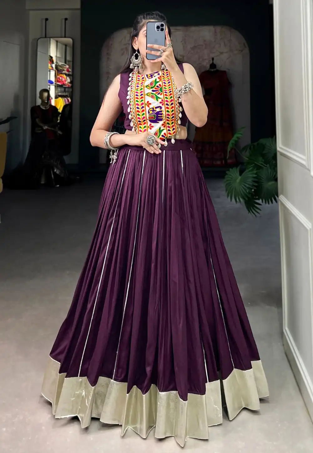 Wine Rayon Navratri Chaniya Choli 292487