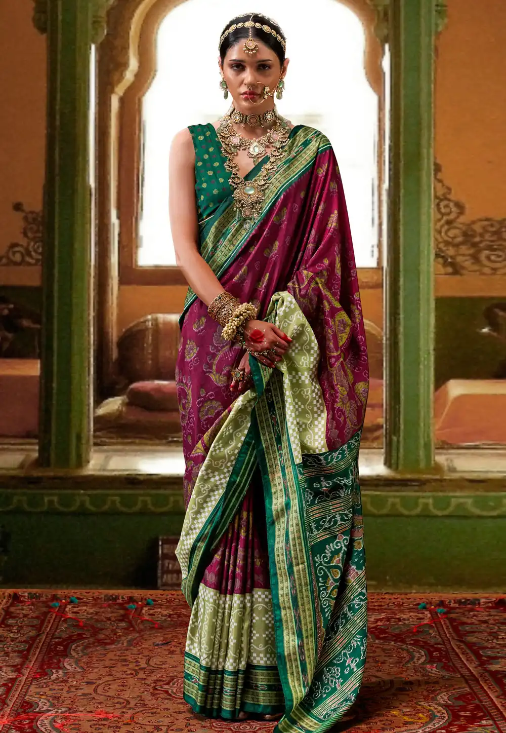 Wine Silk Saree With Blouse 291598