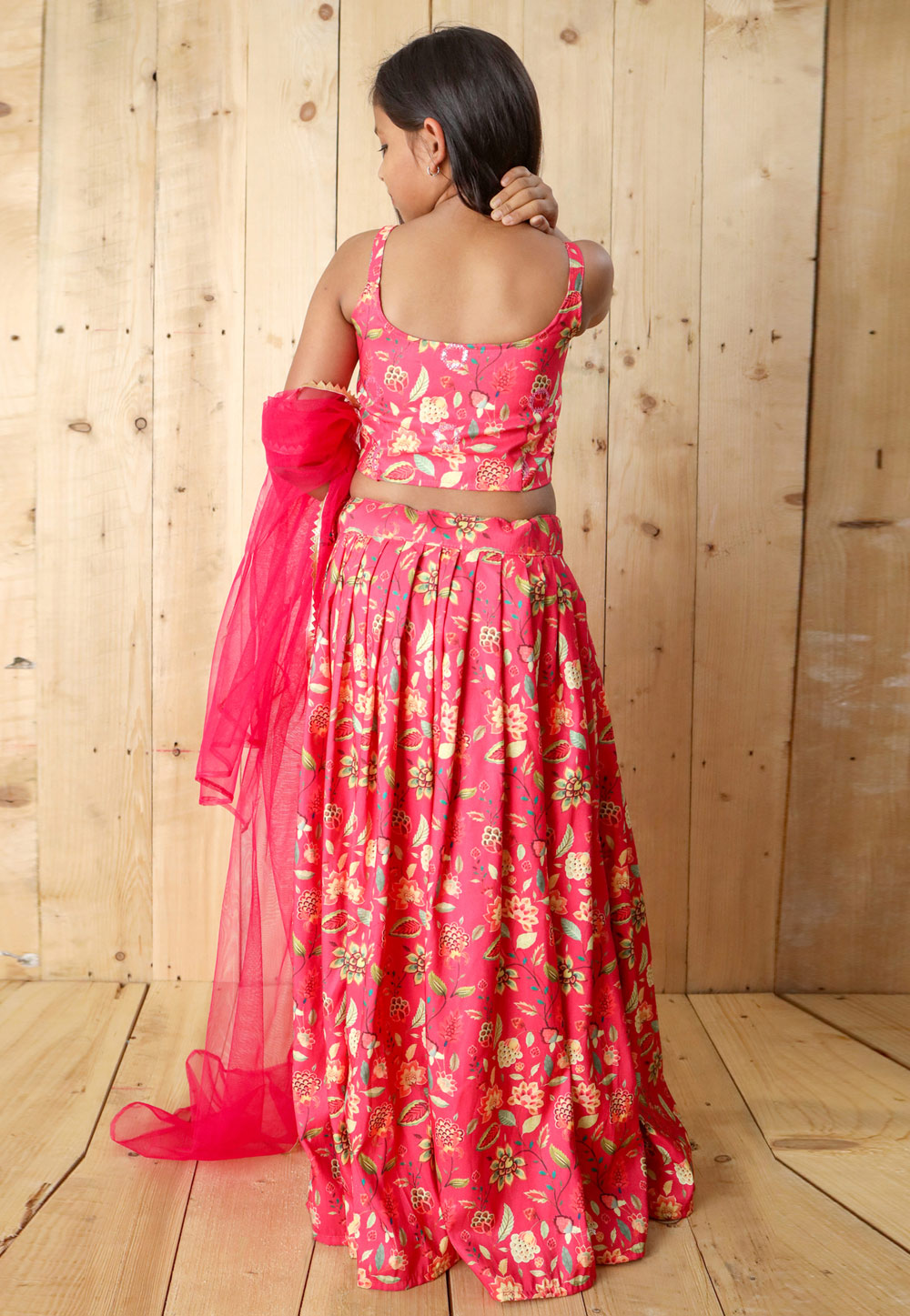 Net Party Wear Kids Pink Lehnga Choli, Size: Free Size at Rs 399/piece in  Surat