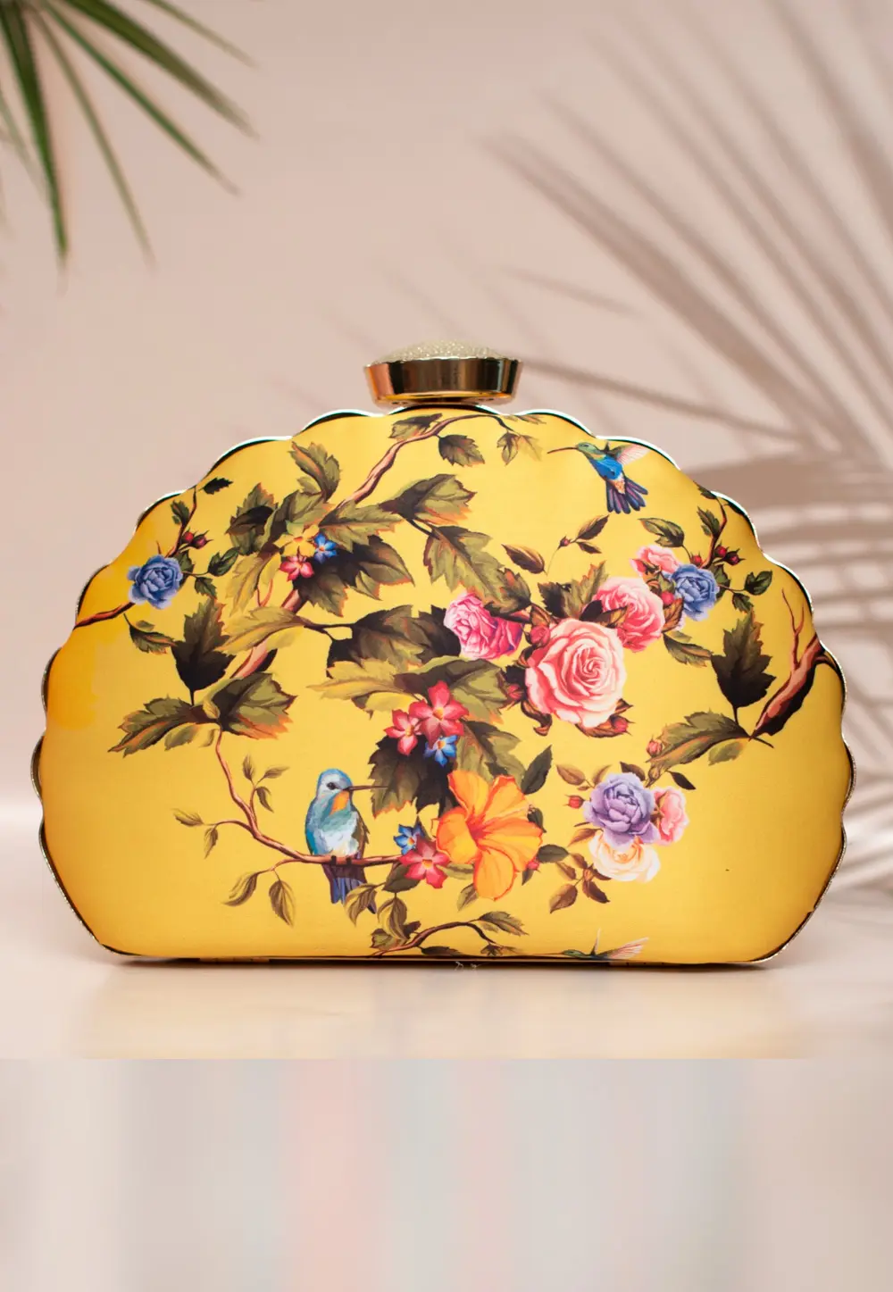 Yellow Art Silk Clutch 298012