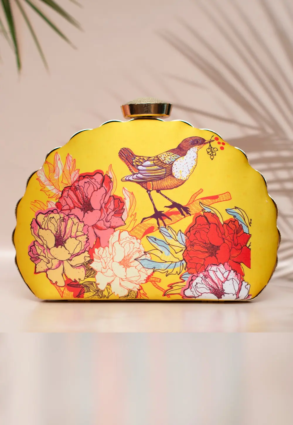 Yellow Art Silk Clutch 298030